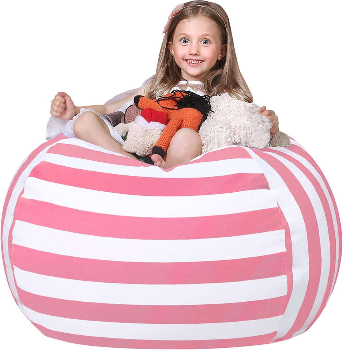 Stuffed Animal Storage Bean Bag Chair Cover for Kids
