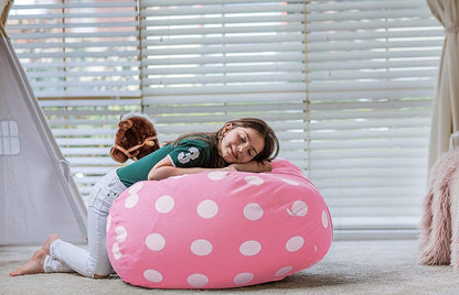 Stuffed Animal Storage Bean Bag Chair Cover for Kids