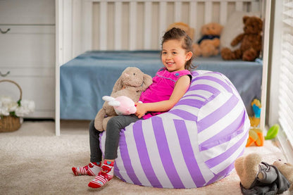 Stuffed Animal Storage Bean Bag Chair Cover for Kids