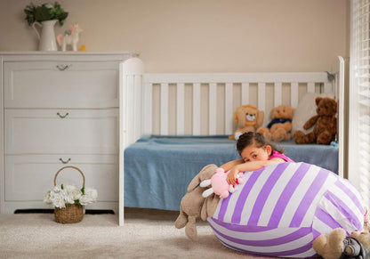 Stuffed Animal Storage Bean Bag Chair Cover for Kids