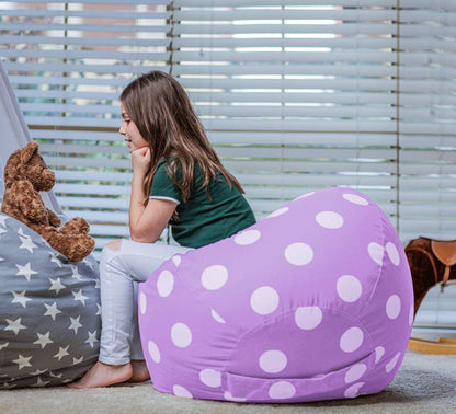 Stuffed Animal Storage Bean Bag Chair Cover for Kids