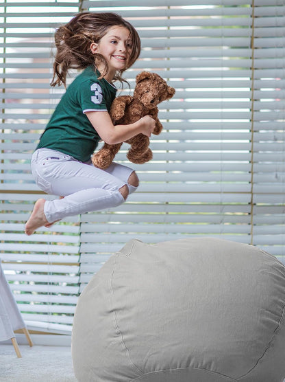 Stuffed Animal Storage Bean Bag Chair Cover for Kids