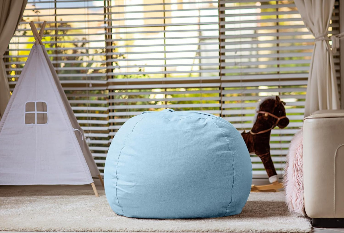 Stuffed Animal Storage Bean Bag Chair Cover for Kids