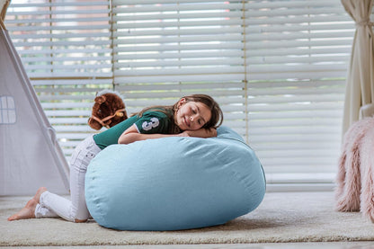Stuffed Animal Storage Bean Bag Chair Cover for Kids