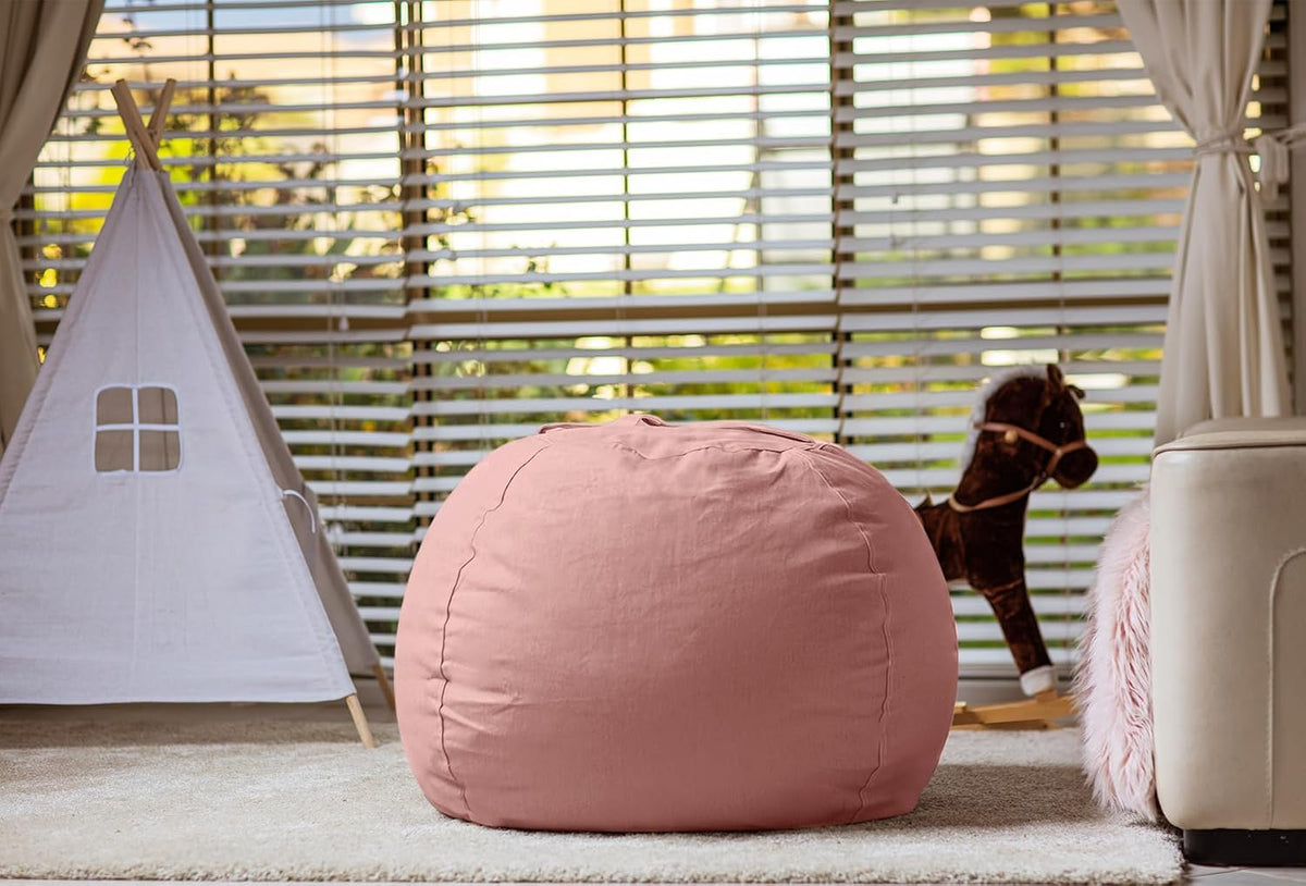 Stuffed Animal Storage Bean Bag Chair Cover for Kids