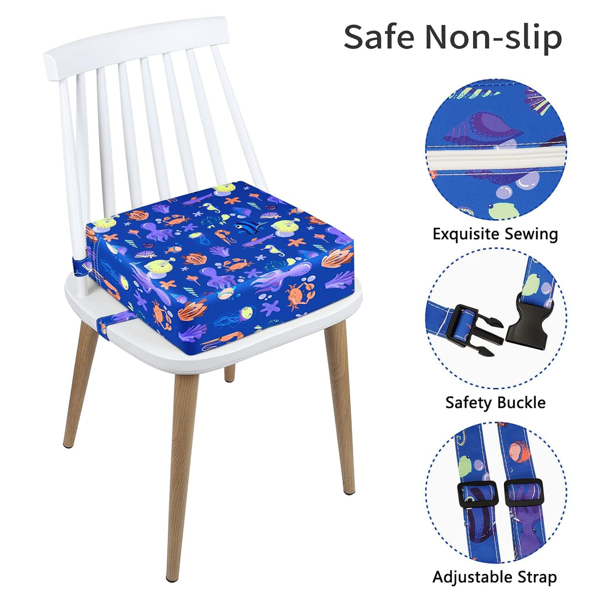 Toddler Booster Seat for Dining Table, Removable Chair Cushion
