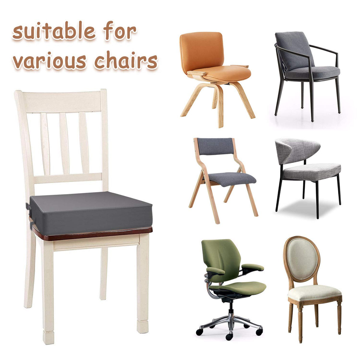 Toddler Booster Seat for Dining Table, Removable Chair Cushion