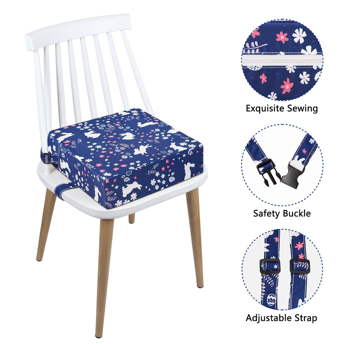 Toddler Booster Seat for Dining Table, Removable Chair Cushion