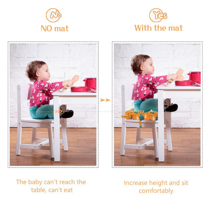 Toddler Booster Seat for Dining Table, Removable Chair Cushion