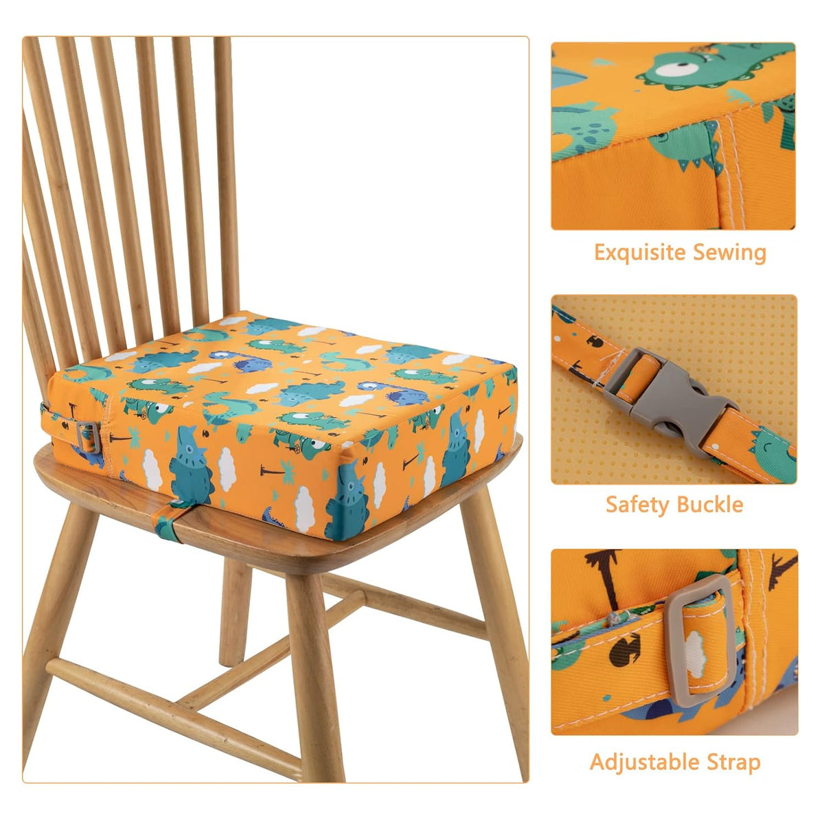 Toddler Booster Seat for Dining Table, Removable Chair Cushion