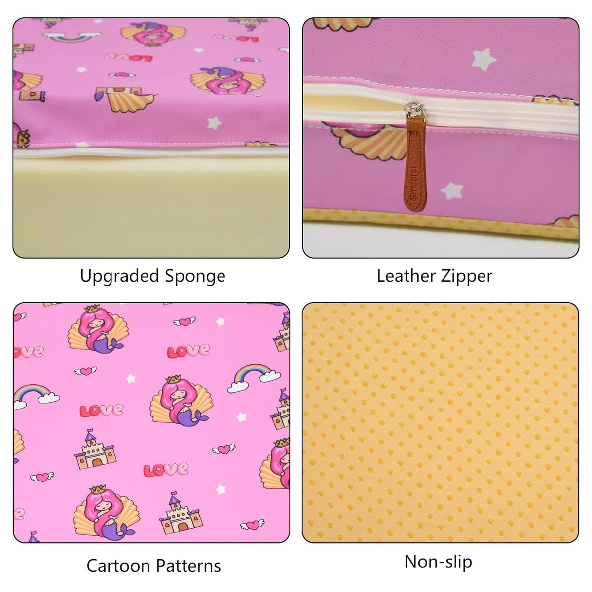 Toddler Booster Seat for Dining Table, Removable Chair Cushion