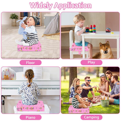 Toddler Booster Seat for Dining Table, Removable Chair Cushion