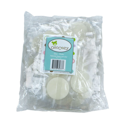 OsoCozy Diaper Pail Deodorizing Disks. Nice Lemon, Citrus Scent. Non-Hazardous, Non-Toxic. Place Inside Diaper Pail to Reduce Odor. Each Disk Effective for 2-4 Weeks once opened. Sold here in a 5 Pack