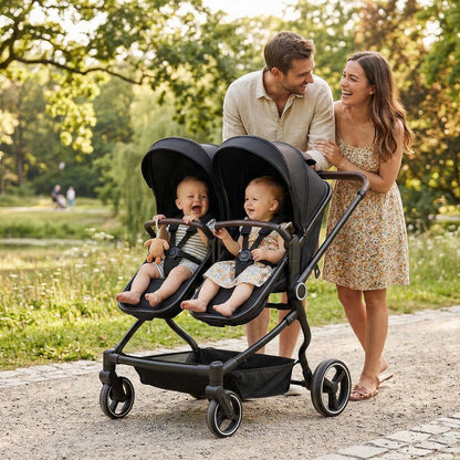 Double Stroller for Infant and Toddler, Gray