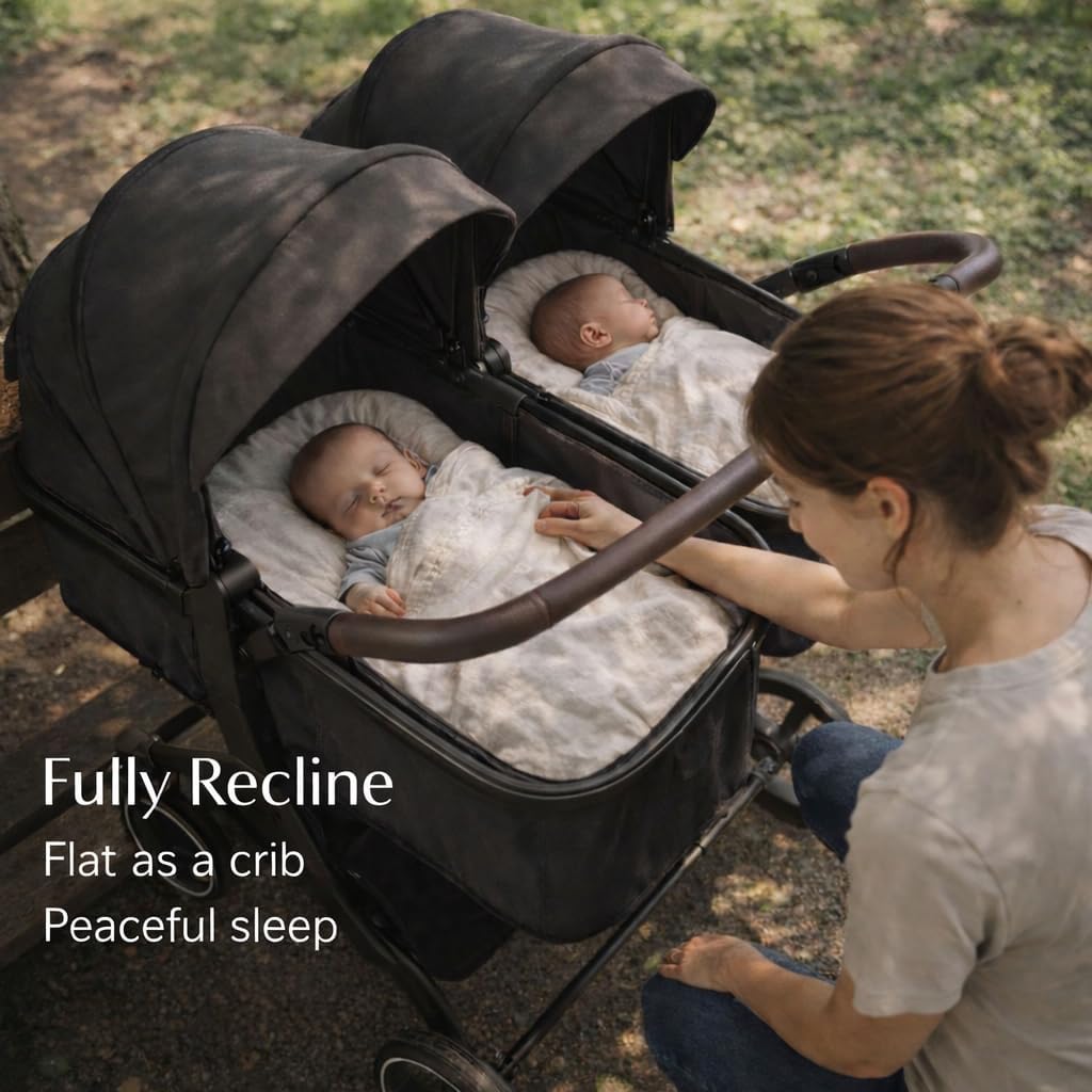 Double Stroller for Infant and Toddler, Gray