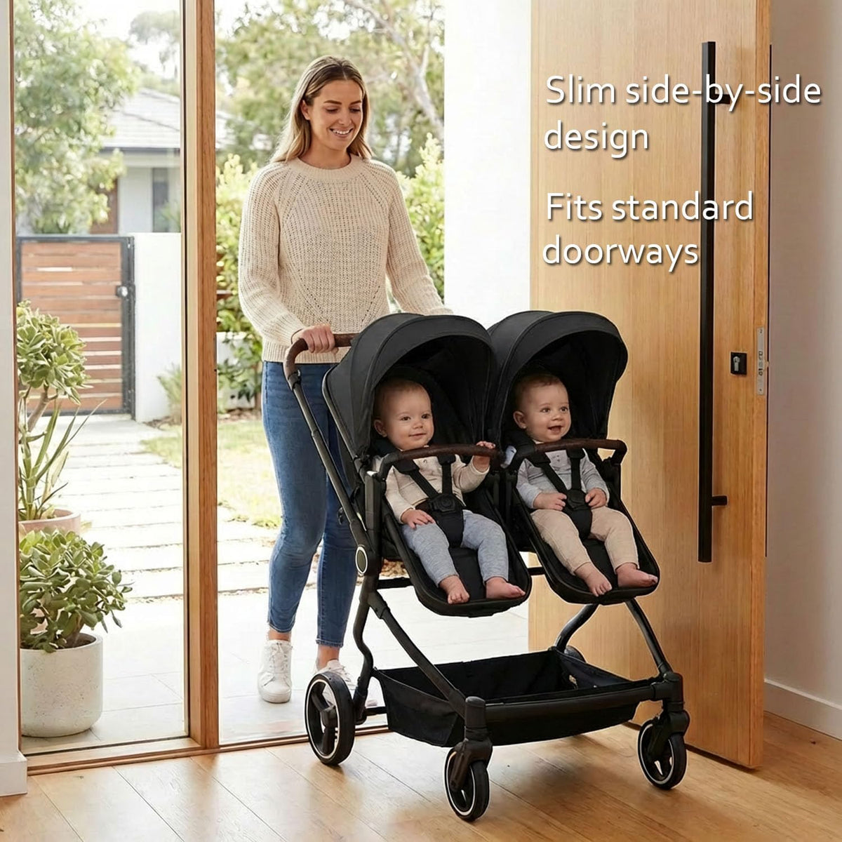 Double Stroller for Infant and Toddler, Gray
