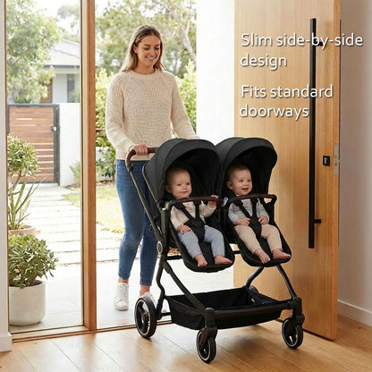 Double Stroller for Infant and Toddler, Gray