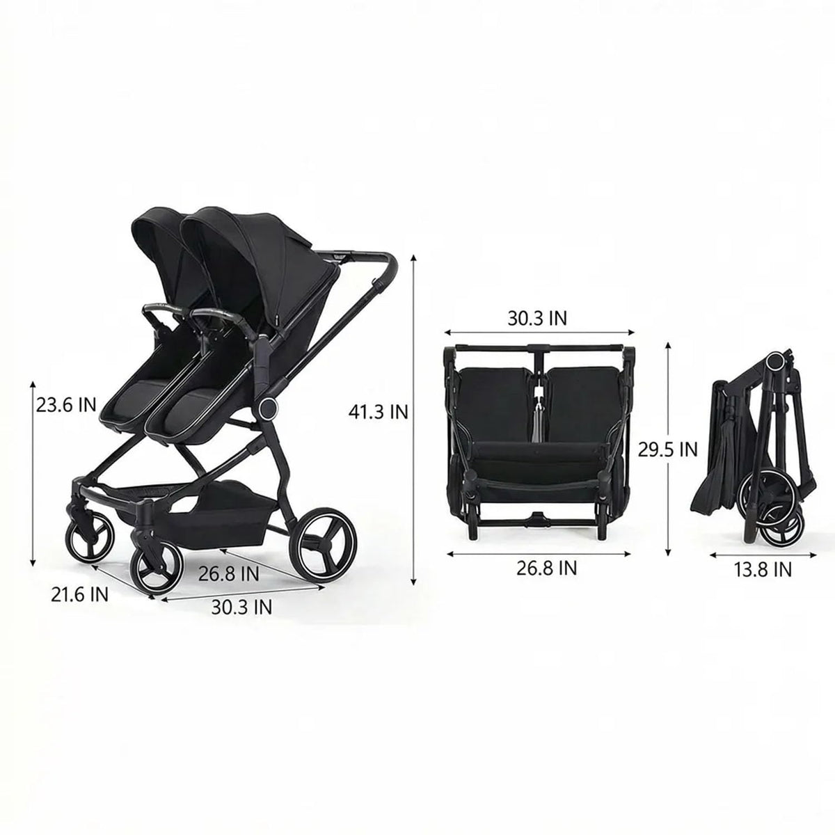 Double Stroller for Infant and Toddler, Gray
