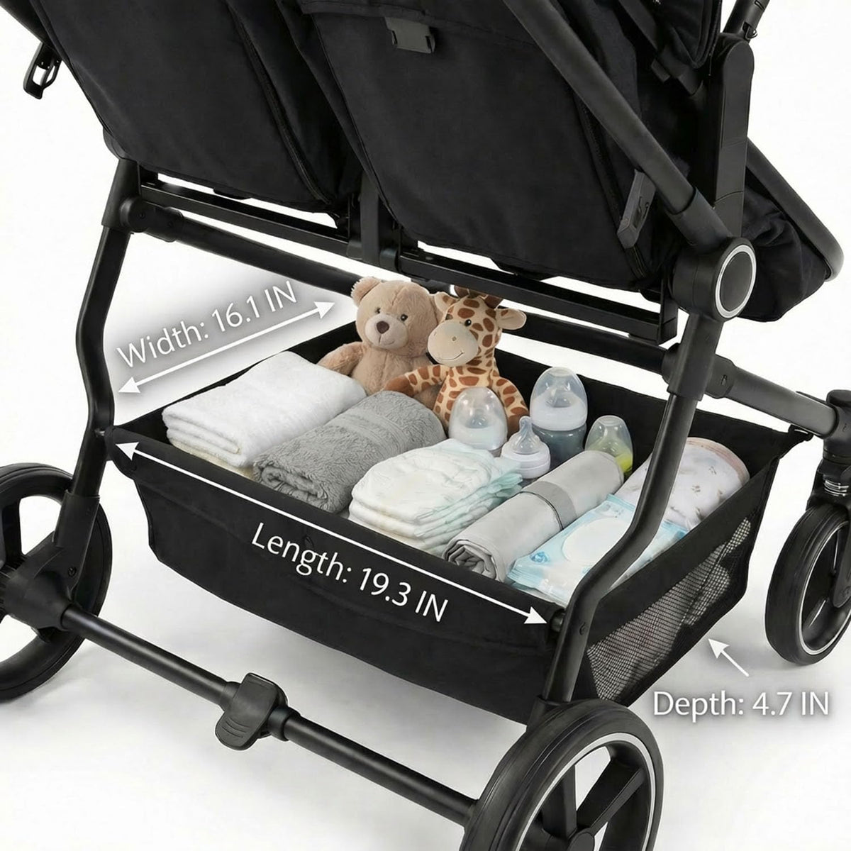 Double Stroller for Infant and Toddler, Gray