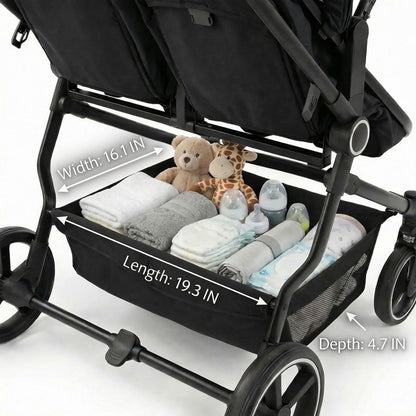 Double Stroller for Infant and Toddler, Gray