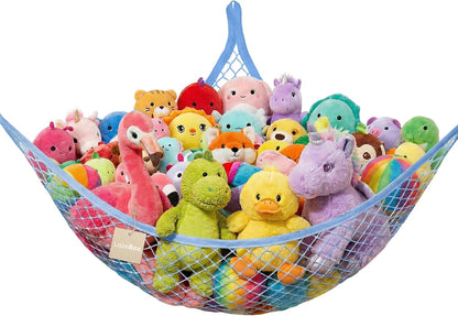 Stuffed Animal Net Hammock for Plushie Toys, Stuffed Animal Hammock Corner for Kids' Room Decor, Ideas for Organizing Stuffy Collection, Pink, L (67" x 40" x 40")-Pack of 2