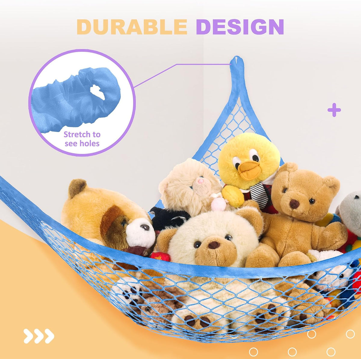Stuffed Animal Net Hammock for Plushie Toys, Stuffed Animal Hammock Corner for Kids' Room Decor, Ideas for Organizing Stuffy Collection, Pink, L (67" x 40" x 40")-Pack of 2