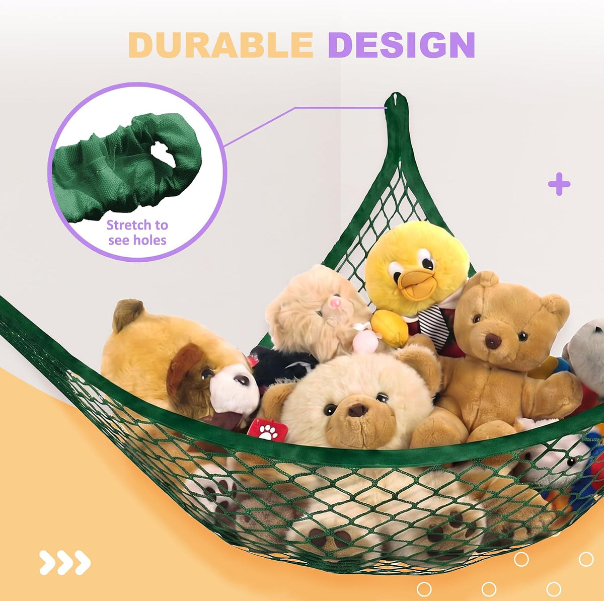 Stuffed Animal Net Hammock for Plushie Toys, Stuffed Animal Hammock Corner for Kids' Room Decor, Ideas for Organizing Stuffy Collection, Pink, L (67" x 40" x 40")-Pack of 2