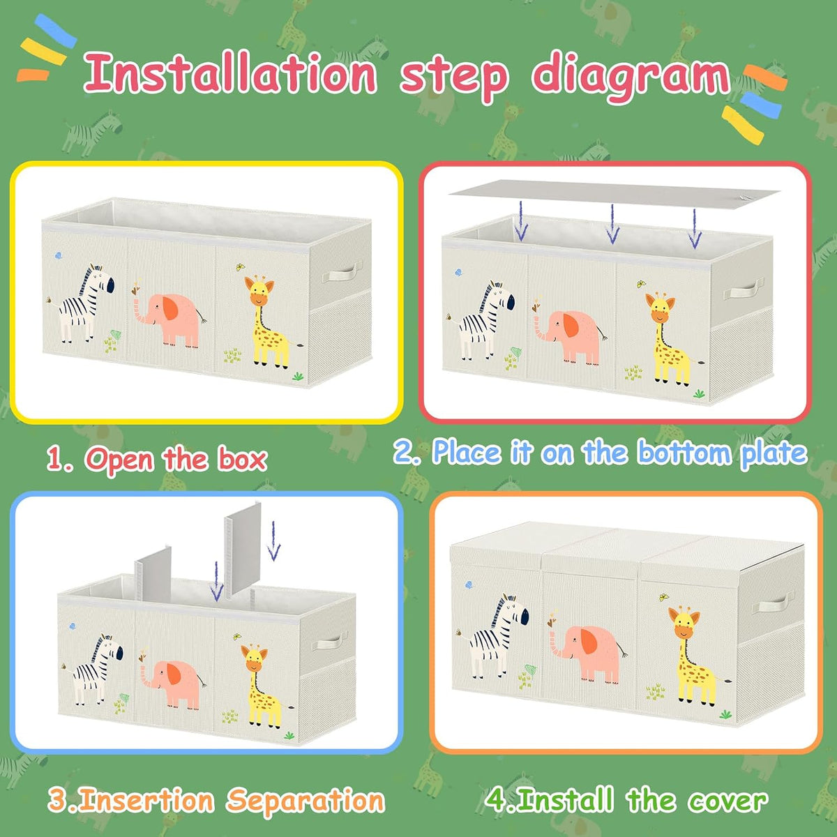 Toy Box Storage for Kids, Extra Large Collapsible Organizer with Lid