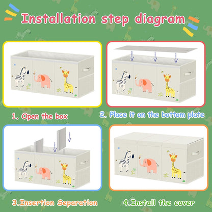 Toy Box Storage for Kids, Extra Large Collapsible Organizer with Lid