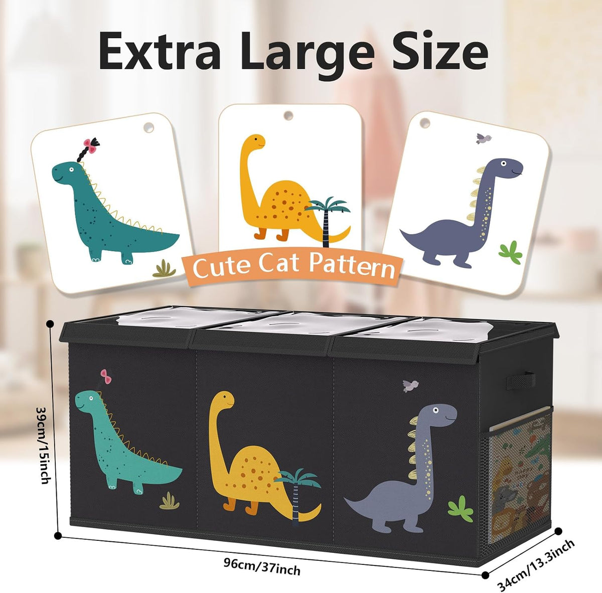 Toy Box Storage for Kids, Extra Large Collapsible Organizer with Lid