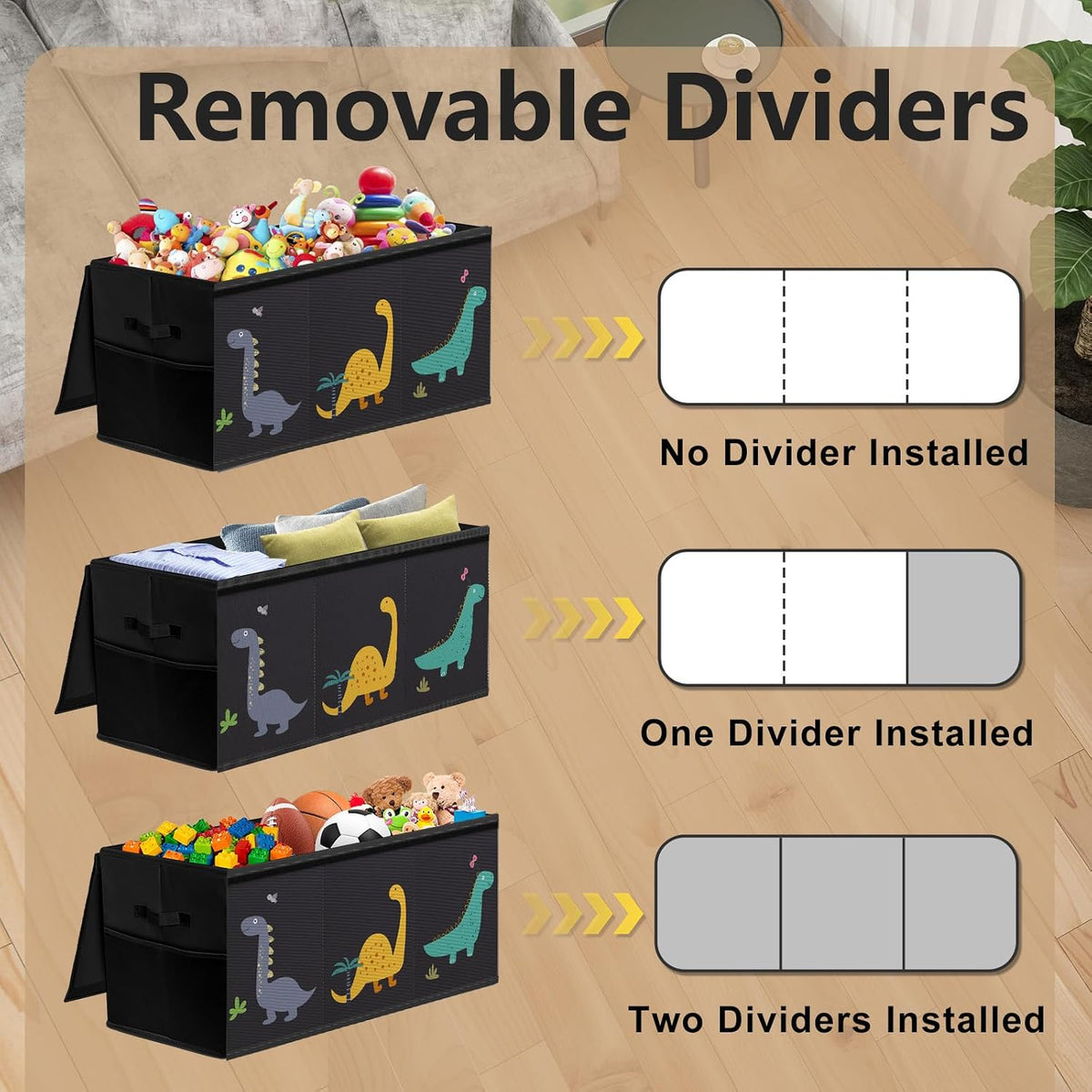 Toy Box Storage for Kids, Extra Large Collapsible Organizer with Lid