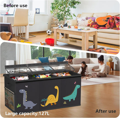 Toy Box Storage for Kids, Extra Large Collapsible Organizer with Lid