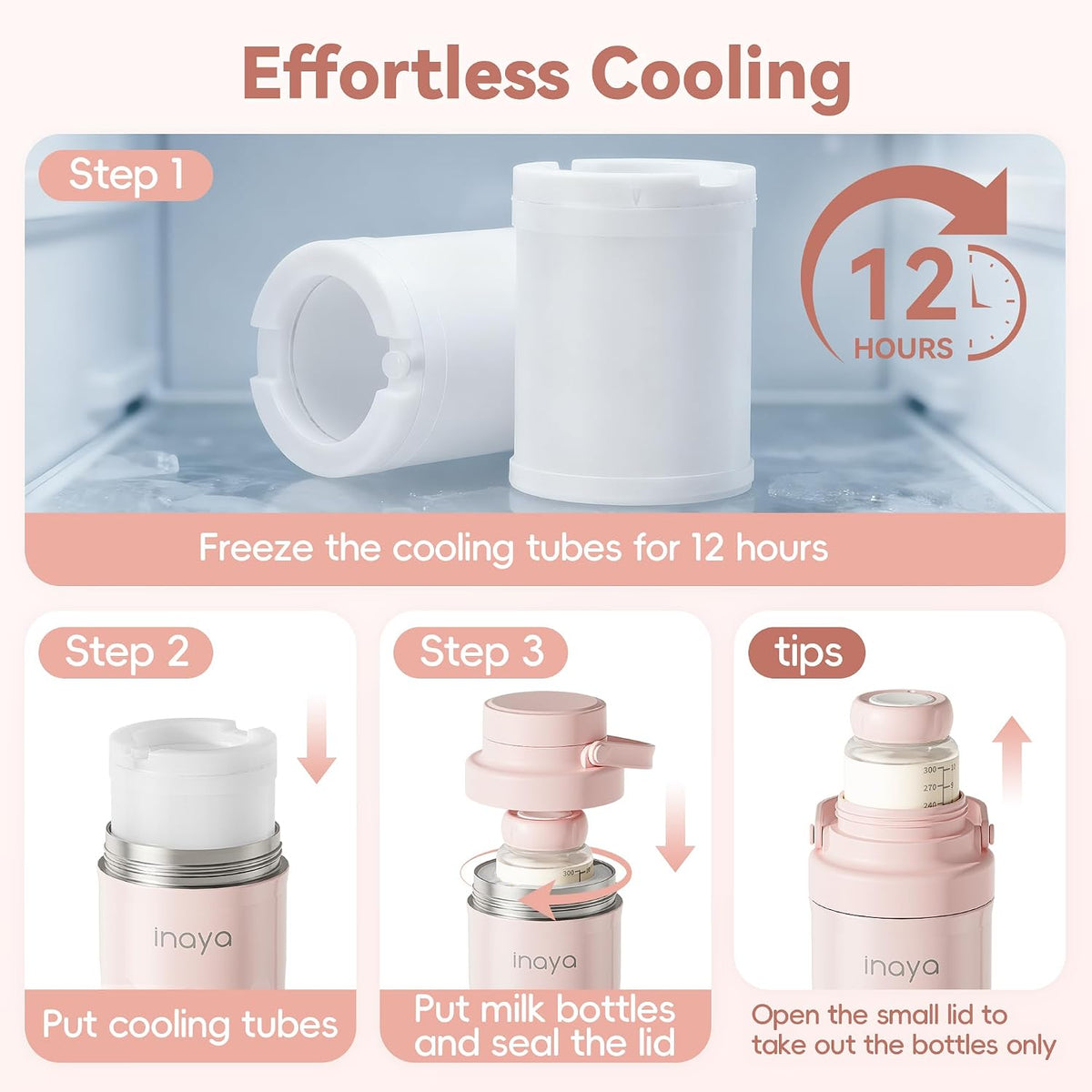 22oz Portable Breast Milk Cooler, 24H Breastmilk Chiller with 2 Storage Bottles, Travel Milk Cooler for Work, Leakproof Milk Storage Container for Pumping and Breastfeeding Moms, Mint Blue