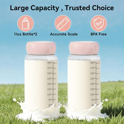 22oz Portable Breast Milk Cooler, 24H Breastmilk Chiller with 2 Storage Bottles, Travel Milk Cooler for Work, Leakproof Milk Storage Container for Pumping and Breastfeeding Moms, Mint Blue