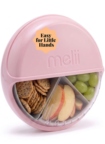 Spin Snack Container | 3-Compartment Rotating Snack Box with Sliding Window, BPA-Free, Dishwasher Safe, Portable Snack Container for Kids Ages 3+ (Blue)