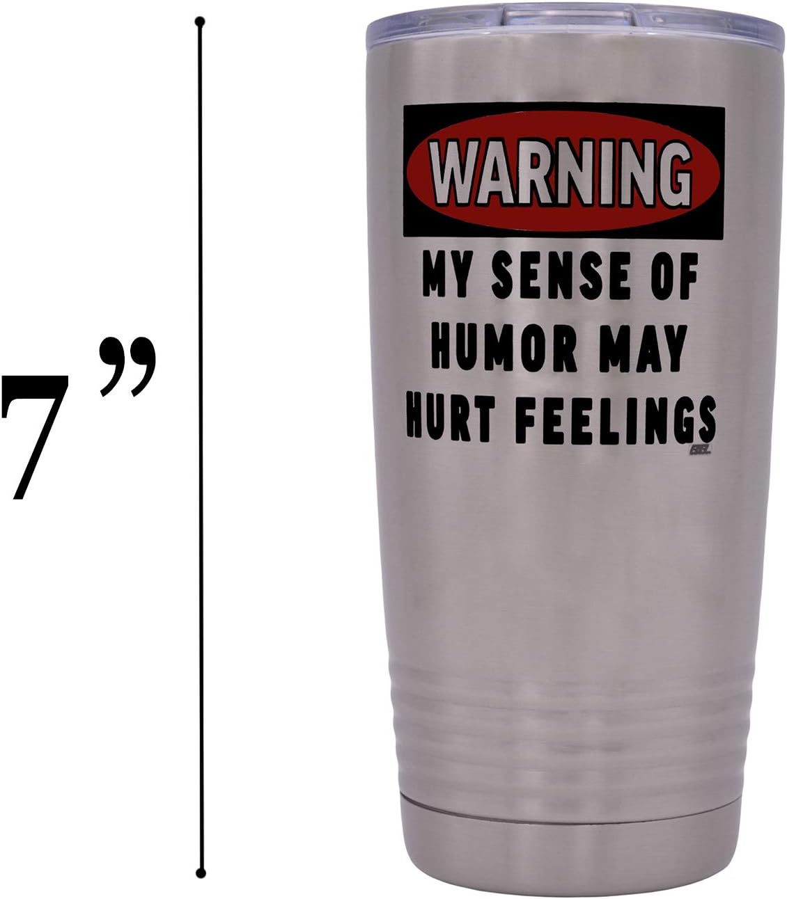 Funny Sarcastic Office Work 20 Oz. Travel Tumbler Mug Cup with Lid Vacuum Insulated Hot or Cold Warning My Sense of Humor May Hurt Feelings