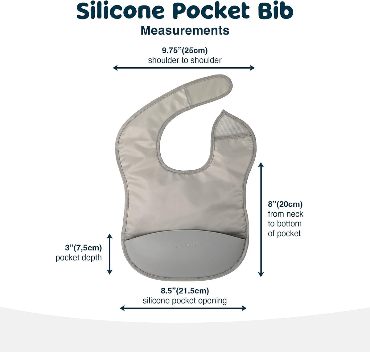 Silicone Pocket Bibs - Waterproof, Food Catching, Mess-Proof Bibs for 6-24 Months Baby Boy and Girl, Toddlers