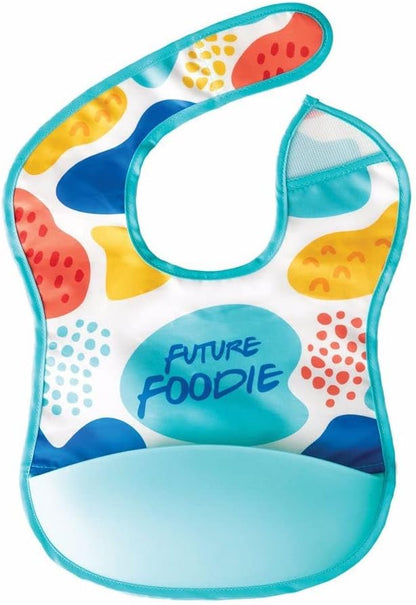 Silicone Pocket Bibs - Waterproof, Food Catching, Mess-Proof Bibs for 6-24 Months Baby Boy and Girl, Toddlers