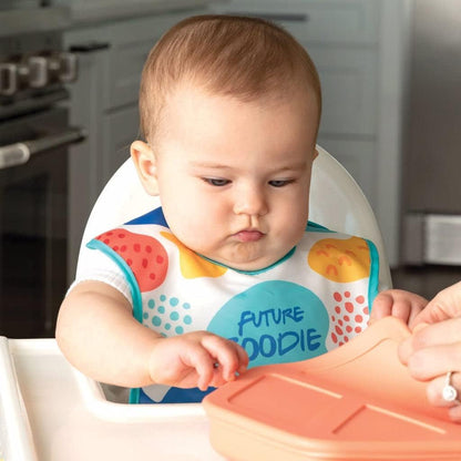 Silicone Pocket Bibs - Waterproof, Food Catching, Mess-Proof Bibs for 6-24 Months Baby Boy and Girl, Toddlers