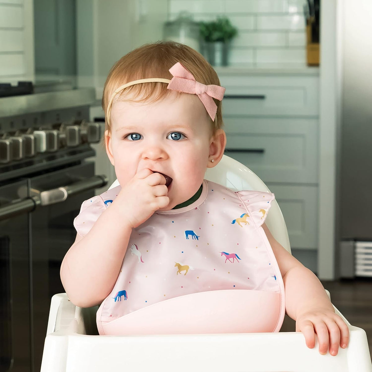 Silicone Pocket Bibs - Waterproof, Food Catching, Mess-Proof Bibs for 6-24 Months Baby Boy and Girl, Toddlers