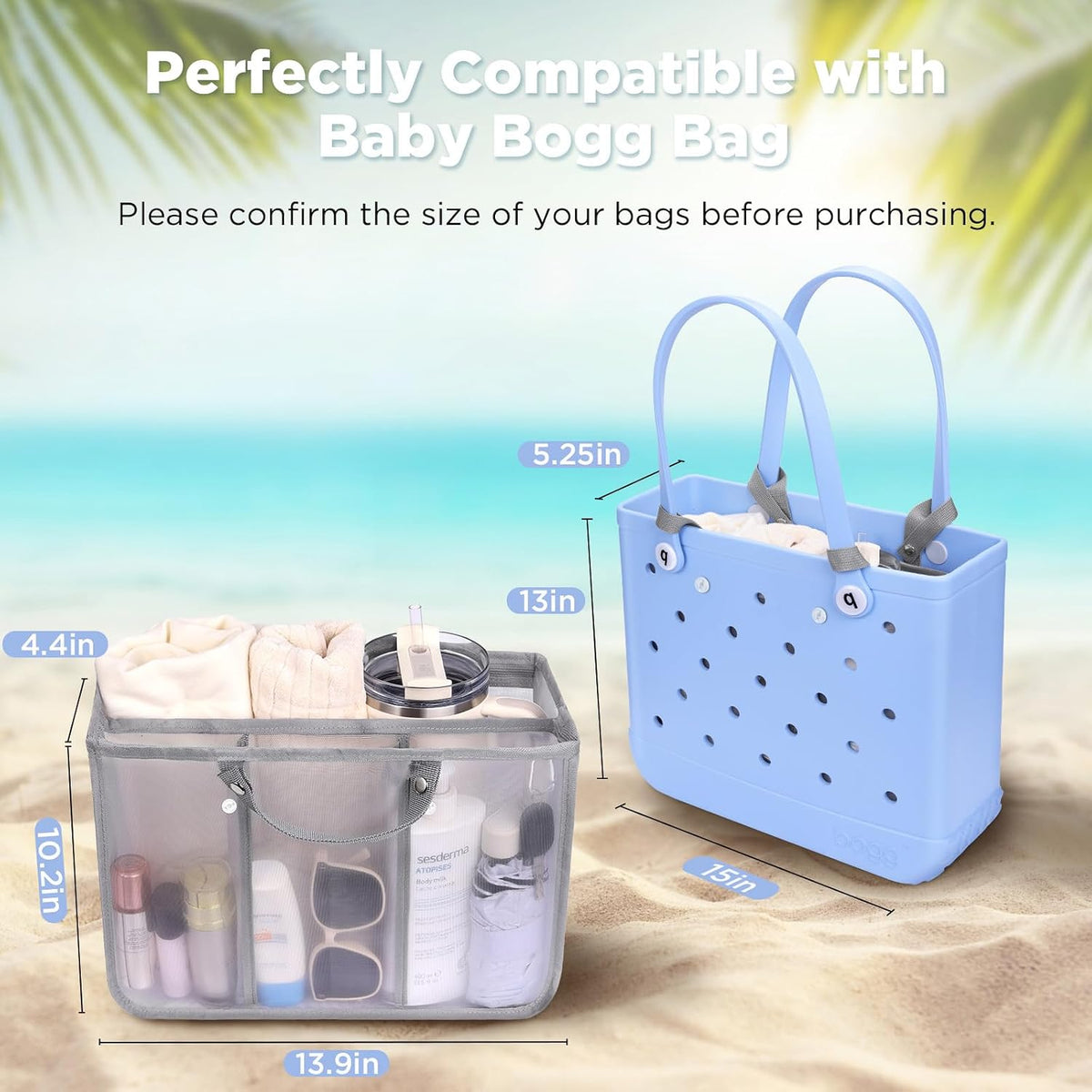 Beach Bag Organizer Insert Divider for Baby Bogg Bags Beach Tote