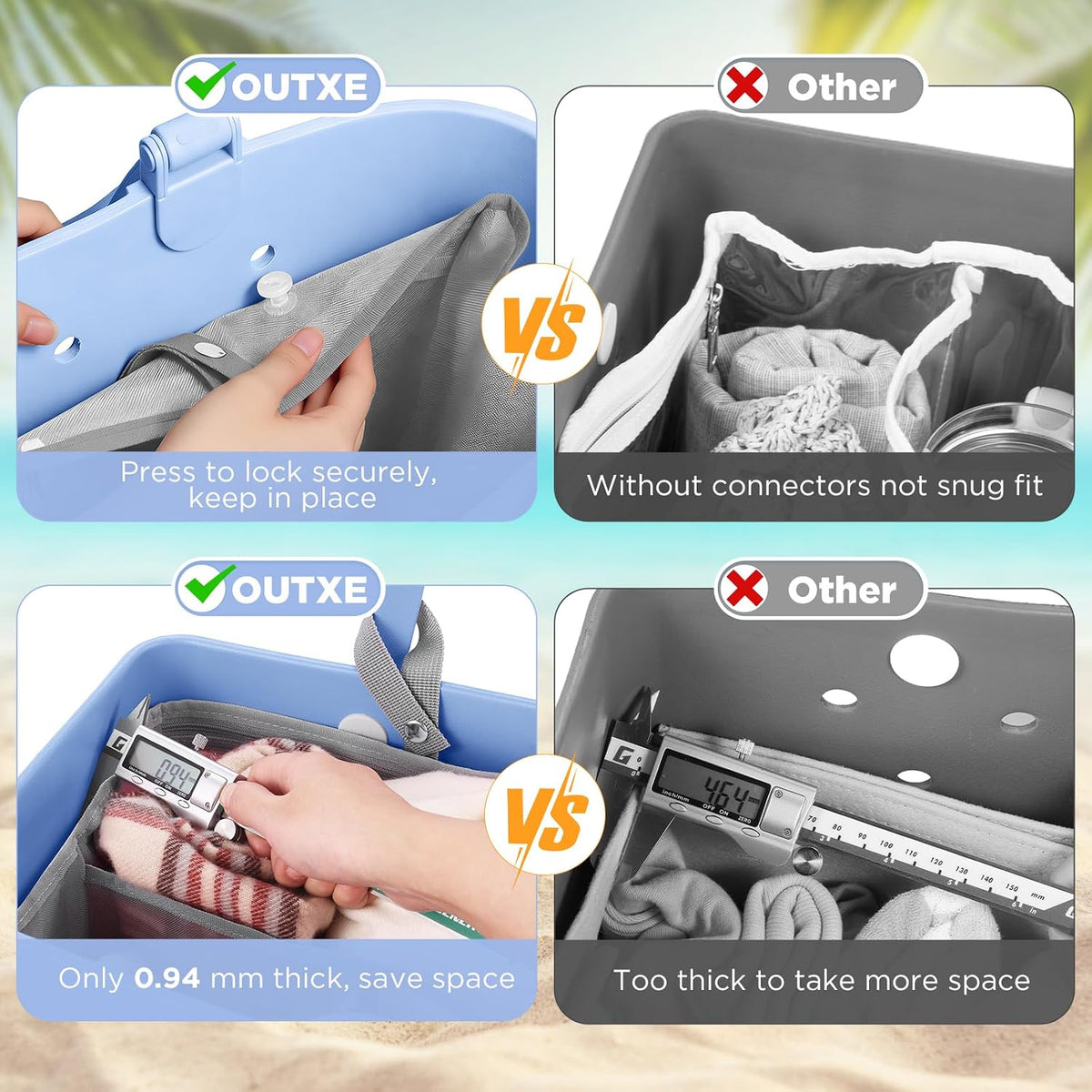 Beach Bag Organizer Insert Divider for Baby Bogg Bags Beach Tote