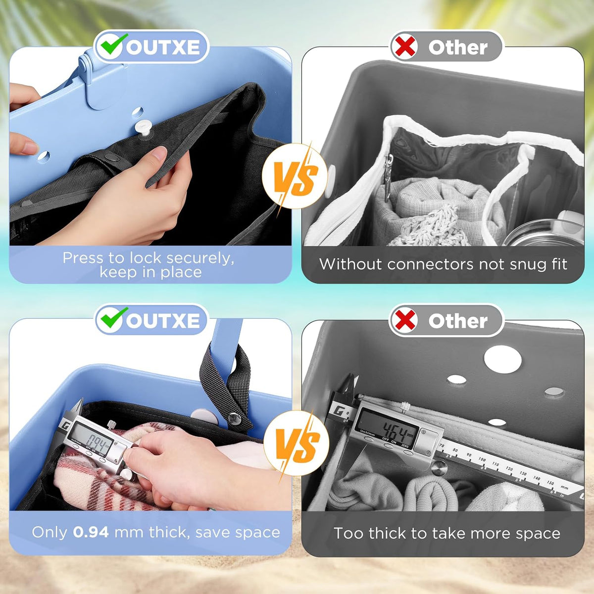 Beach Bag Organizer Insert Divider for Baby Bogg Bags Beach Tote