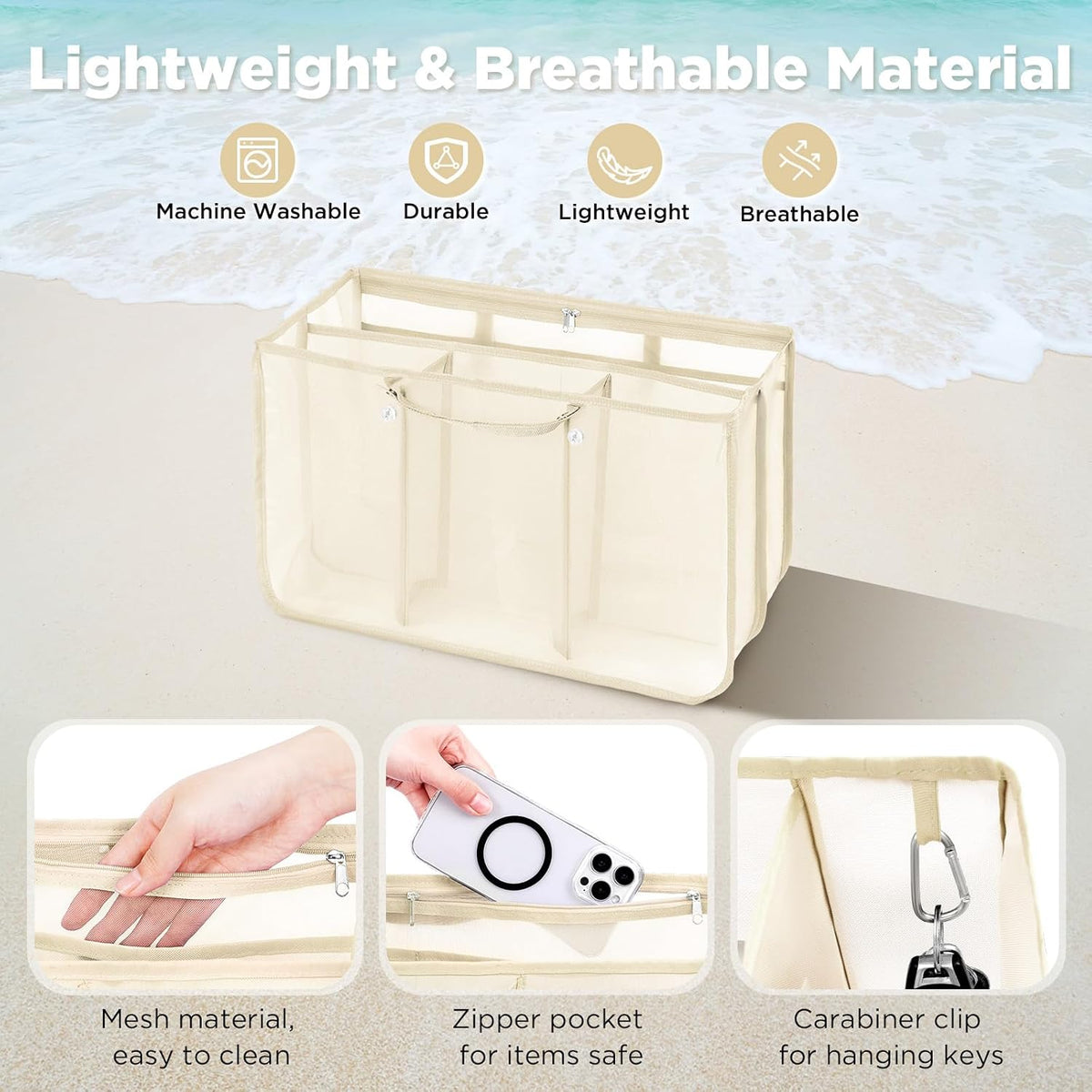 Beach Bag Organizer Insert Divider for Baby Bogg Bags Beach Tote