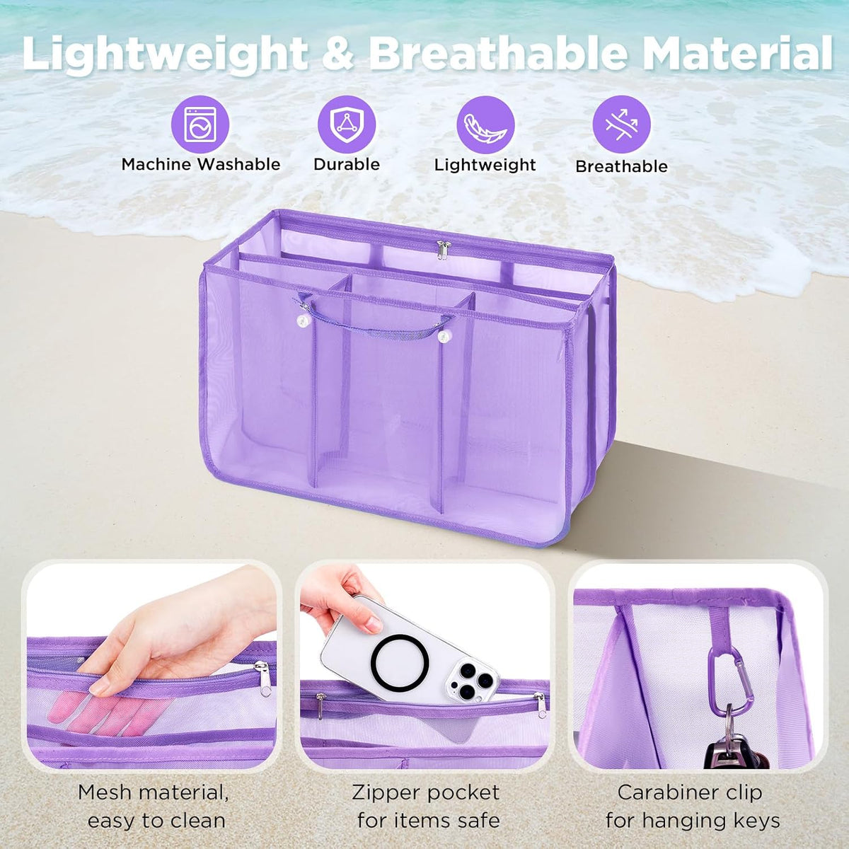 Beach Bag Organizer Insert Divider for Baby Bogg Bags Beach Tote