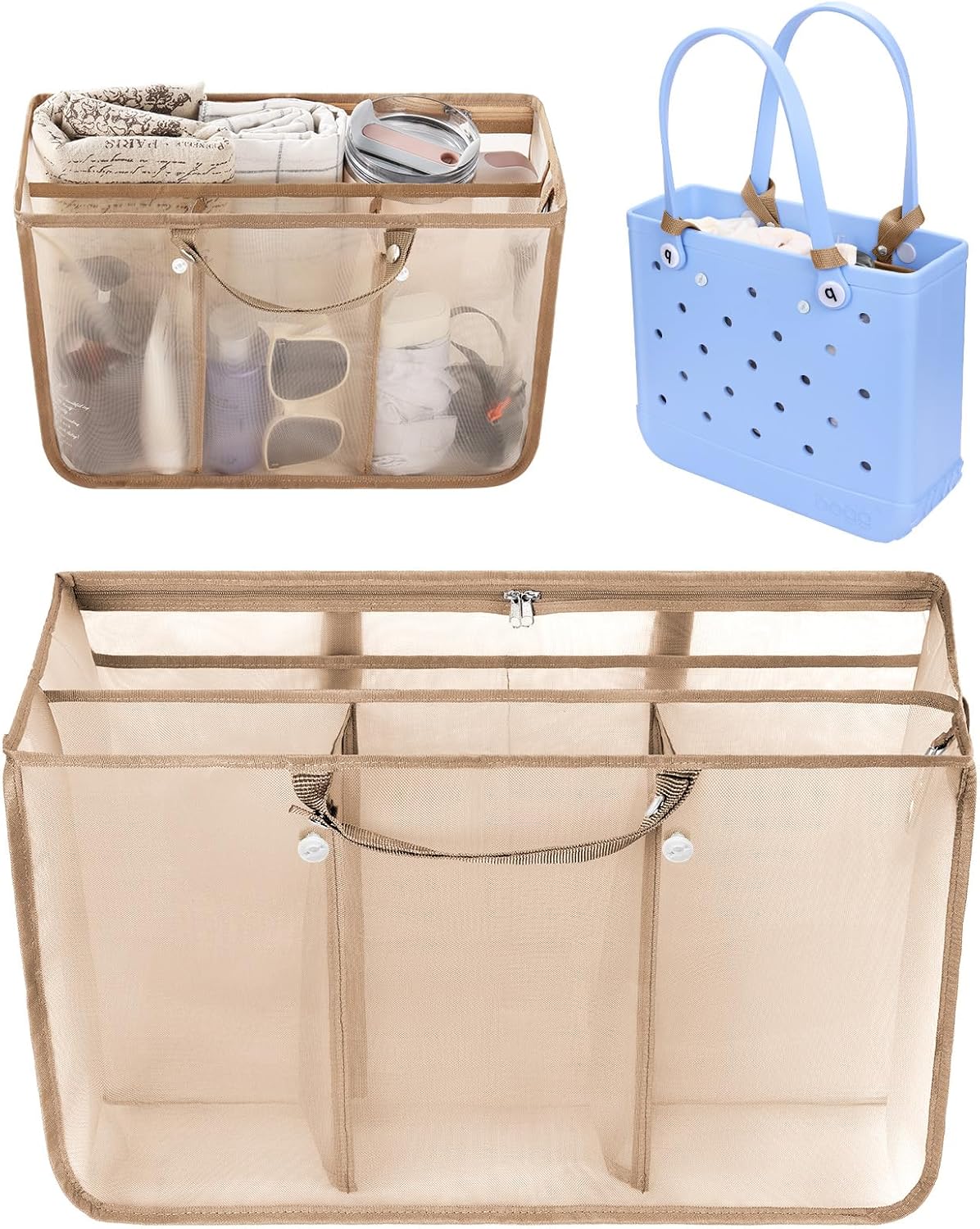 Beach Bag Organizer Insert Divider for Baby Bogg Bags Beach Tote