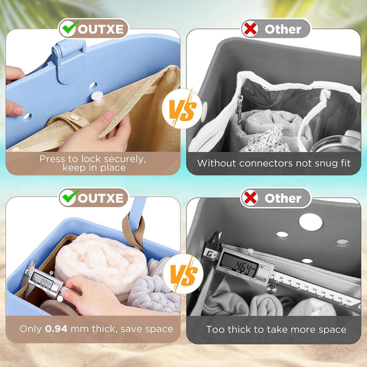 Beach Bag Organizer Insert Divider for Baby Bogg Bags Beach Tote