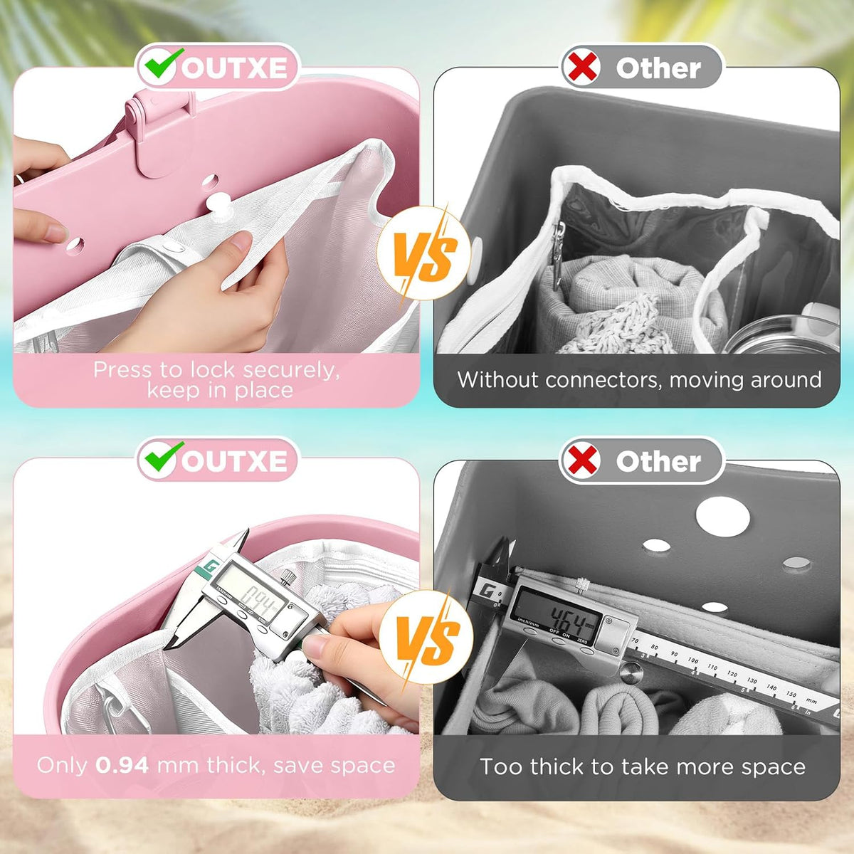 Beach Bag Organizer Insert Divider for Baby Bogg Bags Beach Tote