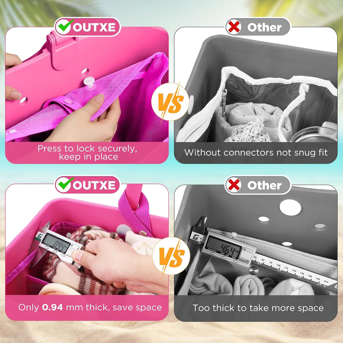 Beach Bag Organizer Insert Divider for Baby Bogg Bags Beach Tote