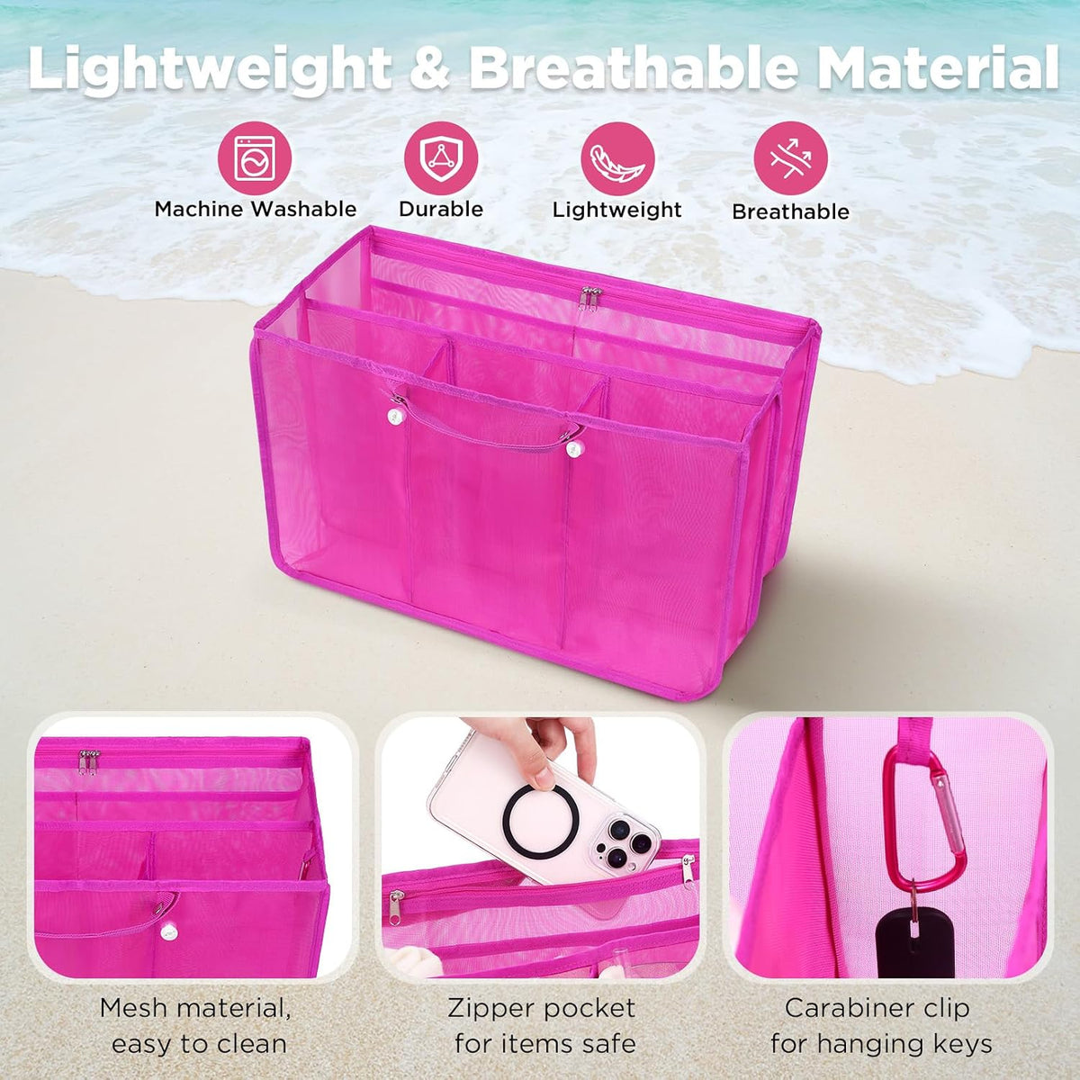 Beach Bag Organizer Insert Divider for Baby Bogg Bags Beach Tote